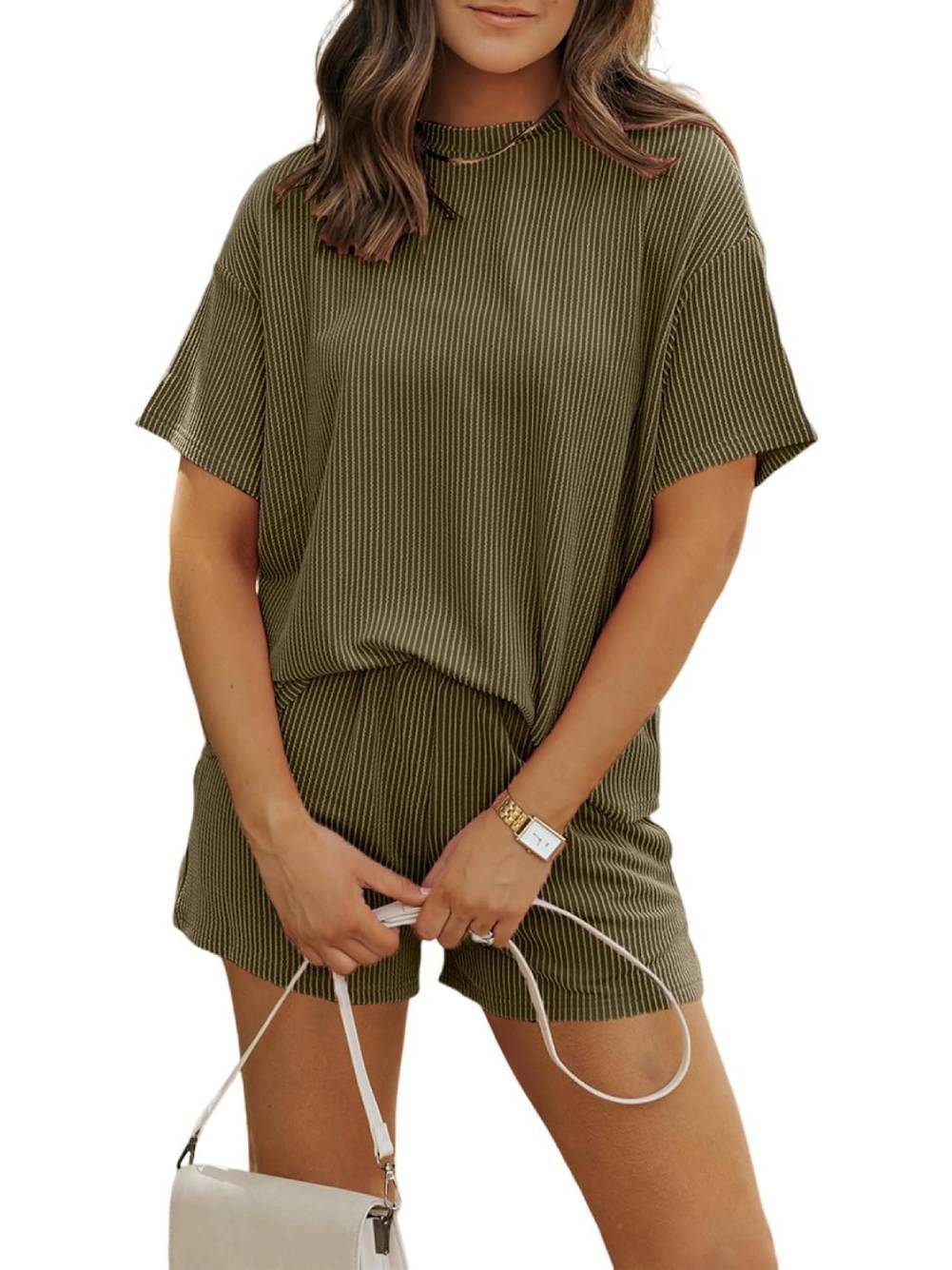 Ribbed Knit Lounge Set – 2-Piece Comfy Fit