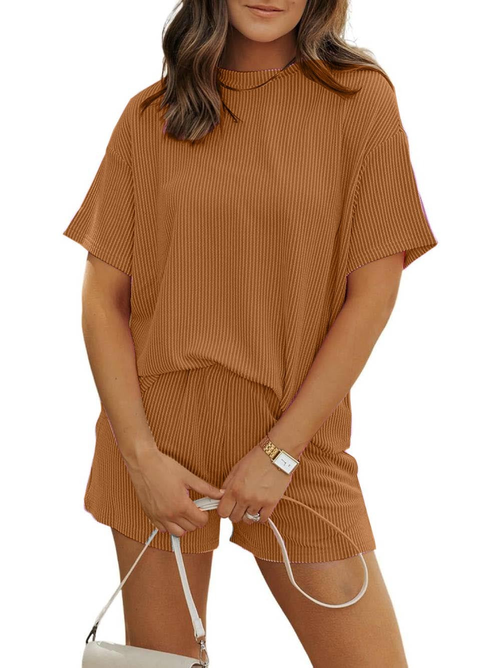 Ribbed Knit Lounge Set – 2-Piece Comfy Fit