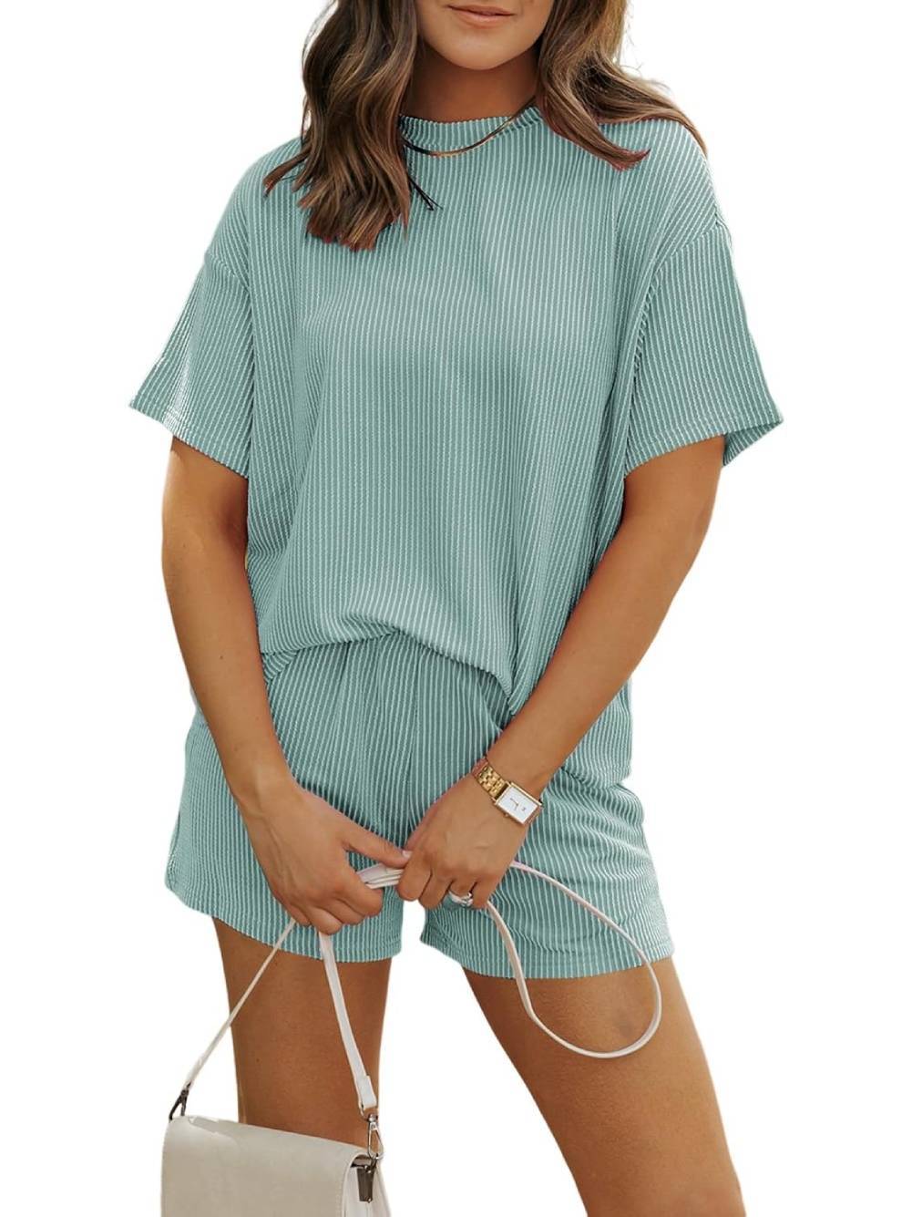 Ribbed Knit Lounge Set – 2-Piece Comfy Fit