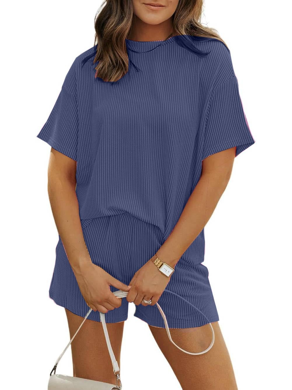 Ribbed Knit Lounge Set – 2-Piece Comfy Fit