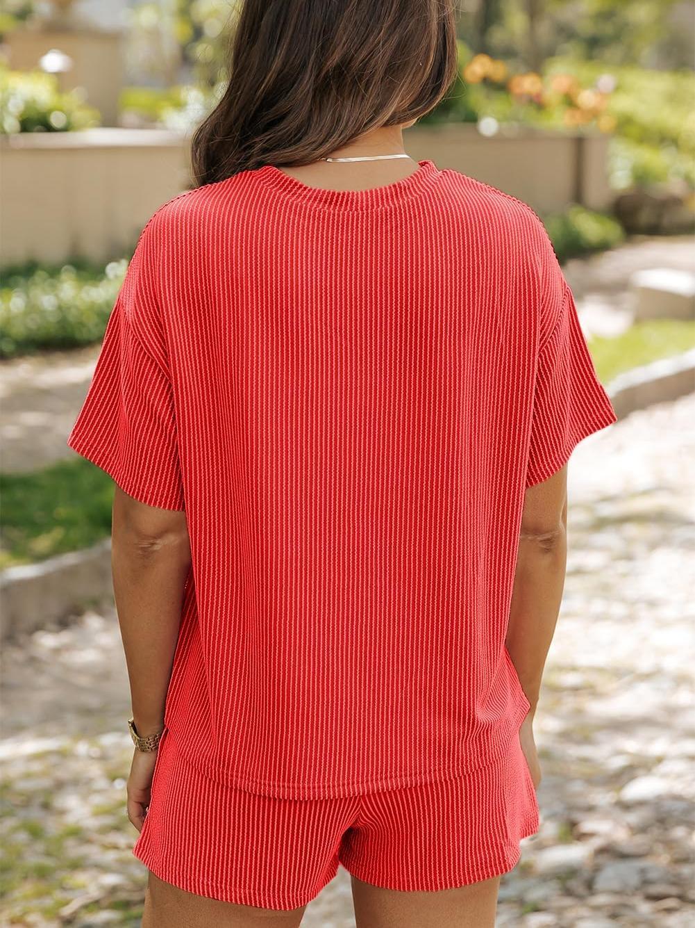 Ribbed Knit Lounge Set – 2-Piece Comfy Fit