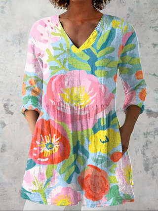 Ayra | Long Blouse with Expressive Pattern