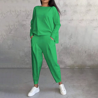 Long Sleeve Round Neck & Pants 2-Piece Set