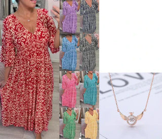 Bohemian V-neck Long Dress