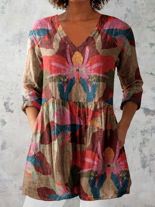 Alina | Long Blouse with Expressive Pattern