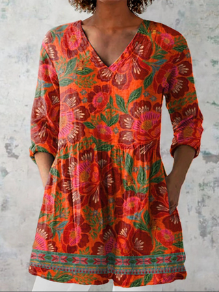 Kaia | Long Blouse with Expressive Pattern