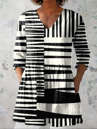 Quinn | Long Blouse with Expressive Pattern
