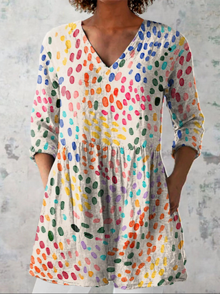 Noelle | Long Blouse with Expressive Pattern