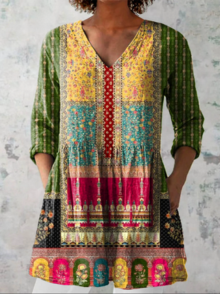 Nyla | Long Blouse with Striking Pattern
