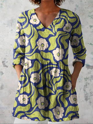 Talia | Long Blouse with Striking Pattern