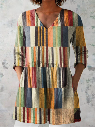Avery | Long Blouse with Expressive Pattern