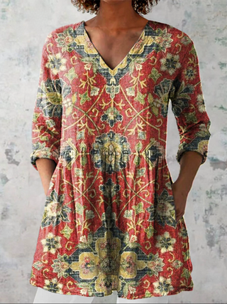 Wren | Long Blouse with Expressive Pattern