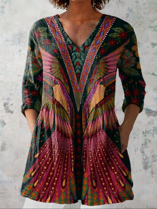 Mila | Long Blouse with Expressive Pattern