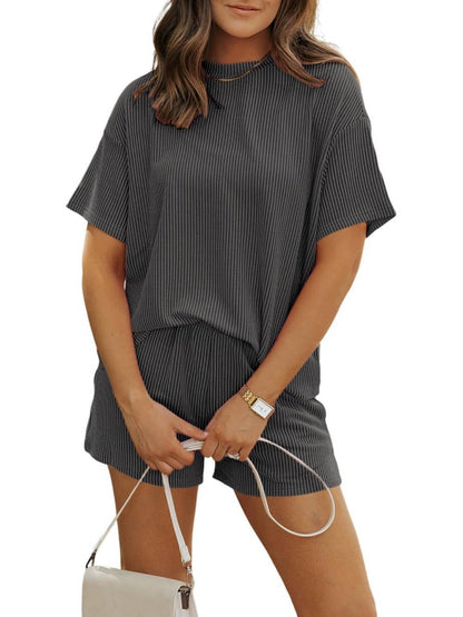 Ribbed Knit Lounge Set – 2-Piece Comfy Fit