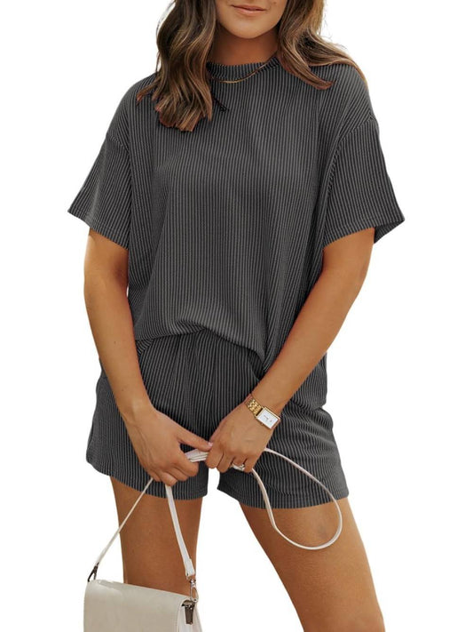Ribbed Knit Lounge Set – 2-Piece Comfy Fit