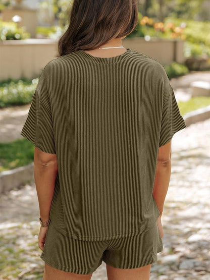 Ribbed Knit Lounge Set – 2-Piece Comfy Fit