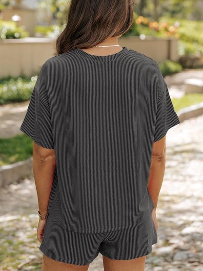 Ribbed Knit Lounge Set – 2-Piece Comfy Fit