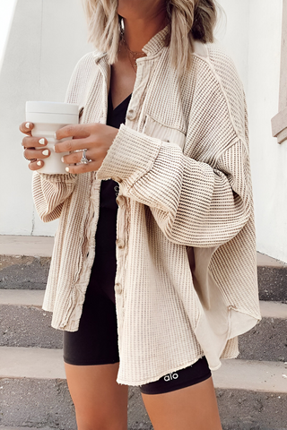 Mila - Soft Knitted Cardigan with Waffle Pattern