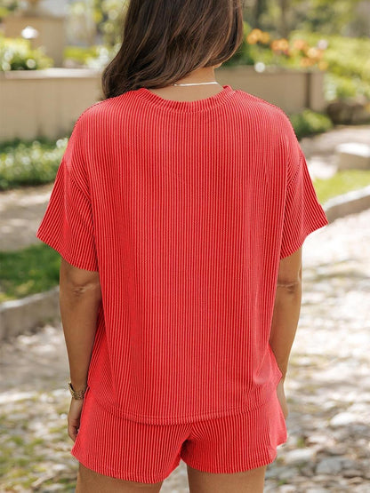 Ribbed Knit Lounge Set – 2-Piece Comfy Fit