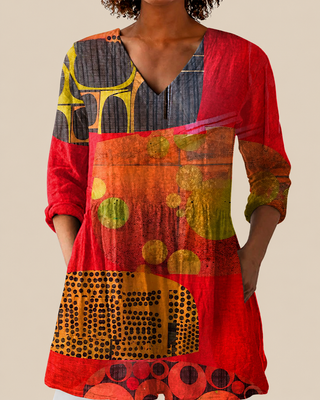 Skylar | Long Blouse with Expressive Pattern