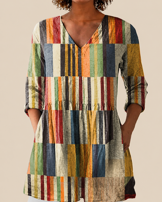 Avery | Long Blouse with Expressive Pattern
