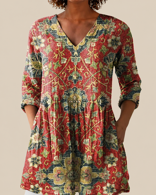 Wren | Long Blouse with Expressive Pattern