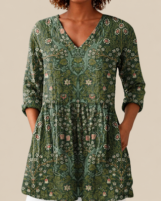 Skye | Long Blouse with Expressive Pattern
