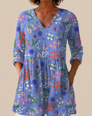 Amelie | Long Blouse with Expressive Pattern
