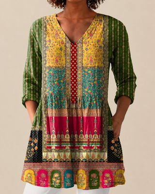 Nyla | Long Blouse with Striking Pattern