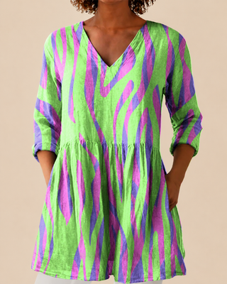Mira | Long Blouse with Striking Pattern