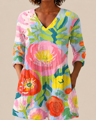Ayra | Long Blouse with Expressive Pattern