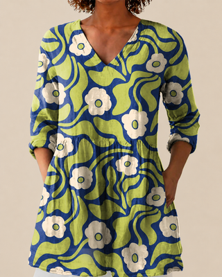 Talia | Long Blouse with Striking Pattern