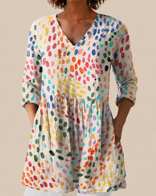 Noelle | Long Blouse with Expressive Pattern
