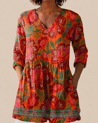 Kaia | Long Blouse with Expressive Pattern