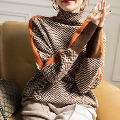 Lucía | Turtleneck Sweater with Contrast Stripes