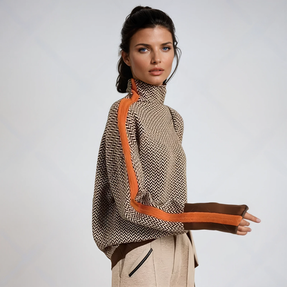 Lucía | Turtleneck Sweater with Contrast Stripes