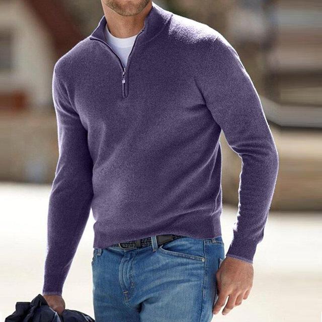 Merino men's V-neck sweater - Herbstzauber Torino